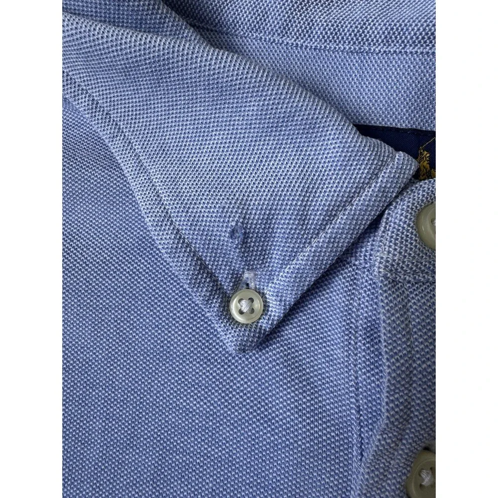 Ralph Lauren Knit Oxford Cotton Polo In Blue, Size 3XB